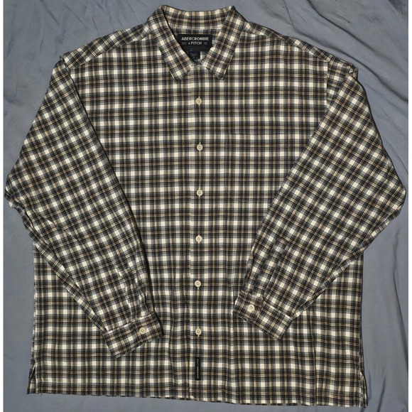 Abercrombie & Fitch Other - Abercrombie & Fitch Men's Vtg Big 1X Checked Plaid Button Down Front Long Sleeve